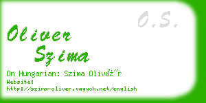 oliver szima business card